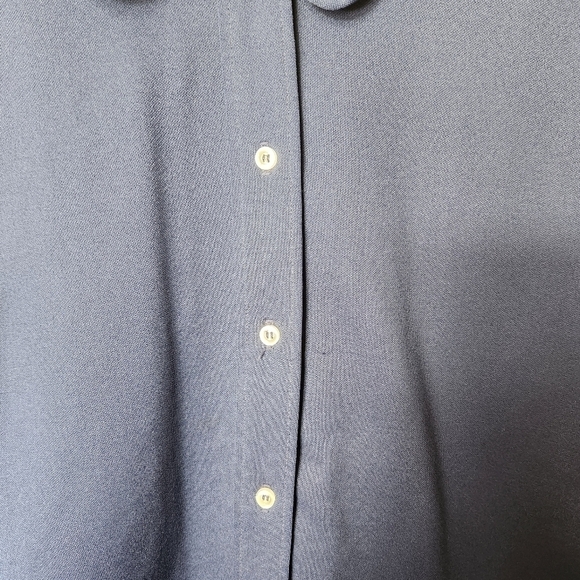 Vintage Lee Mar Pageantry Knit Navy Long Sleeve Buttonfront Shirt-Size 18 - Picture 6 of 8